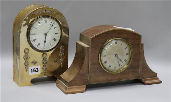 A French silver mounted 8 day timepiece and one other timepiece H.20.5